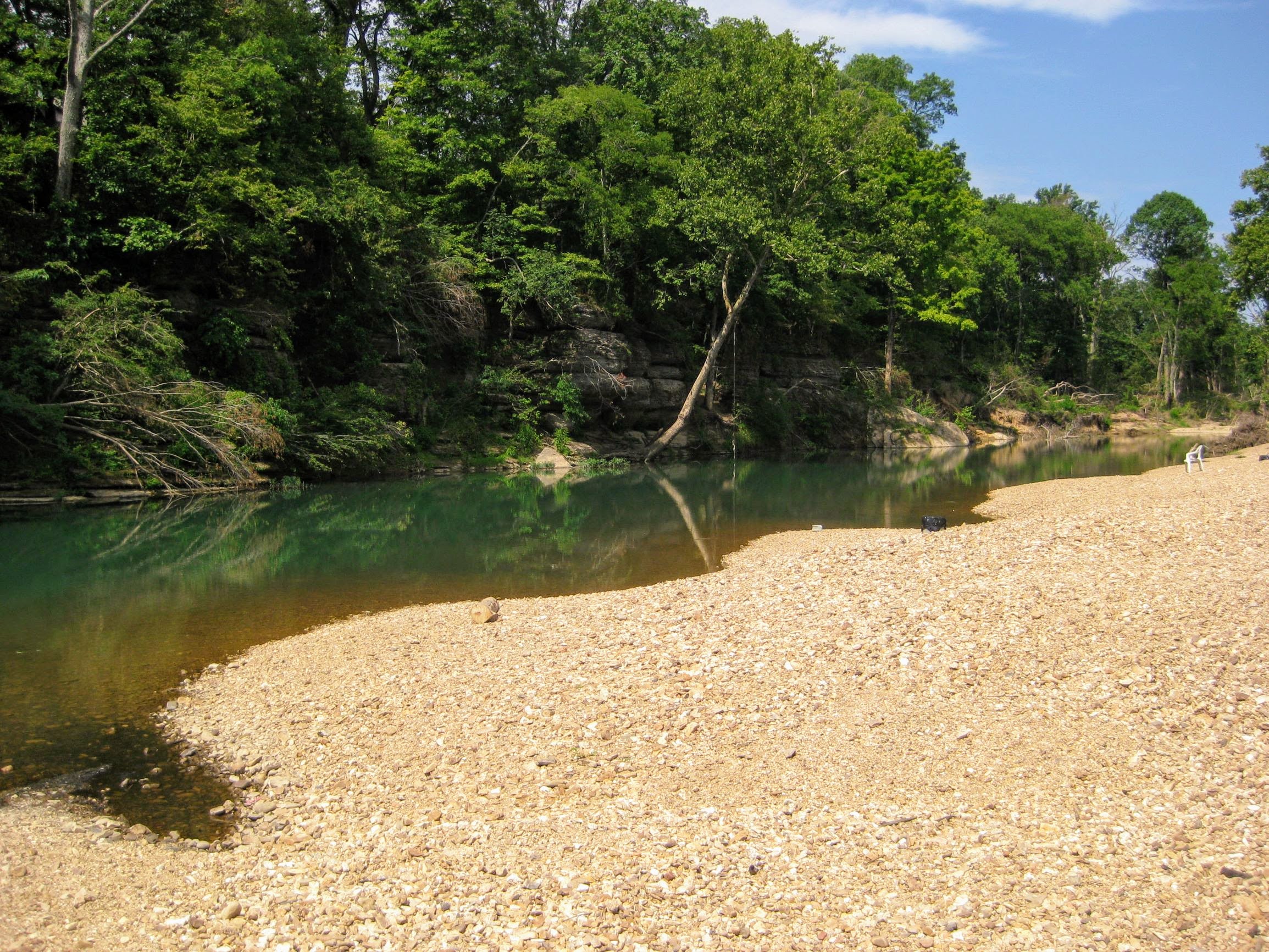View of the gravel bar and Piney river